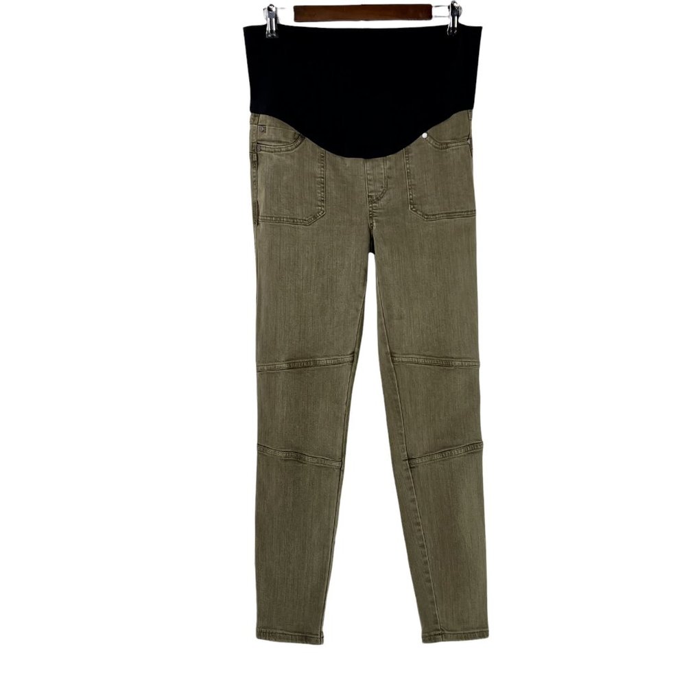 Liverpool The Ankle Cargo Green Stretch Maternity Jeans Full Belly Panel Size 4